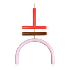 Ceramic Pendant Light TRN F2 Red & Brown & Pink by Pani Jurek