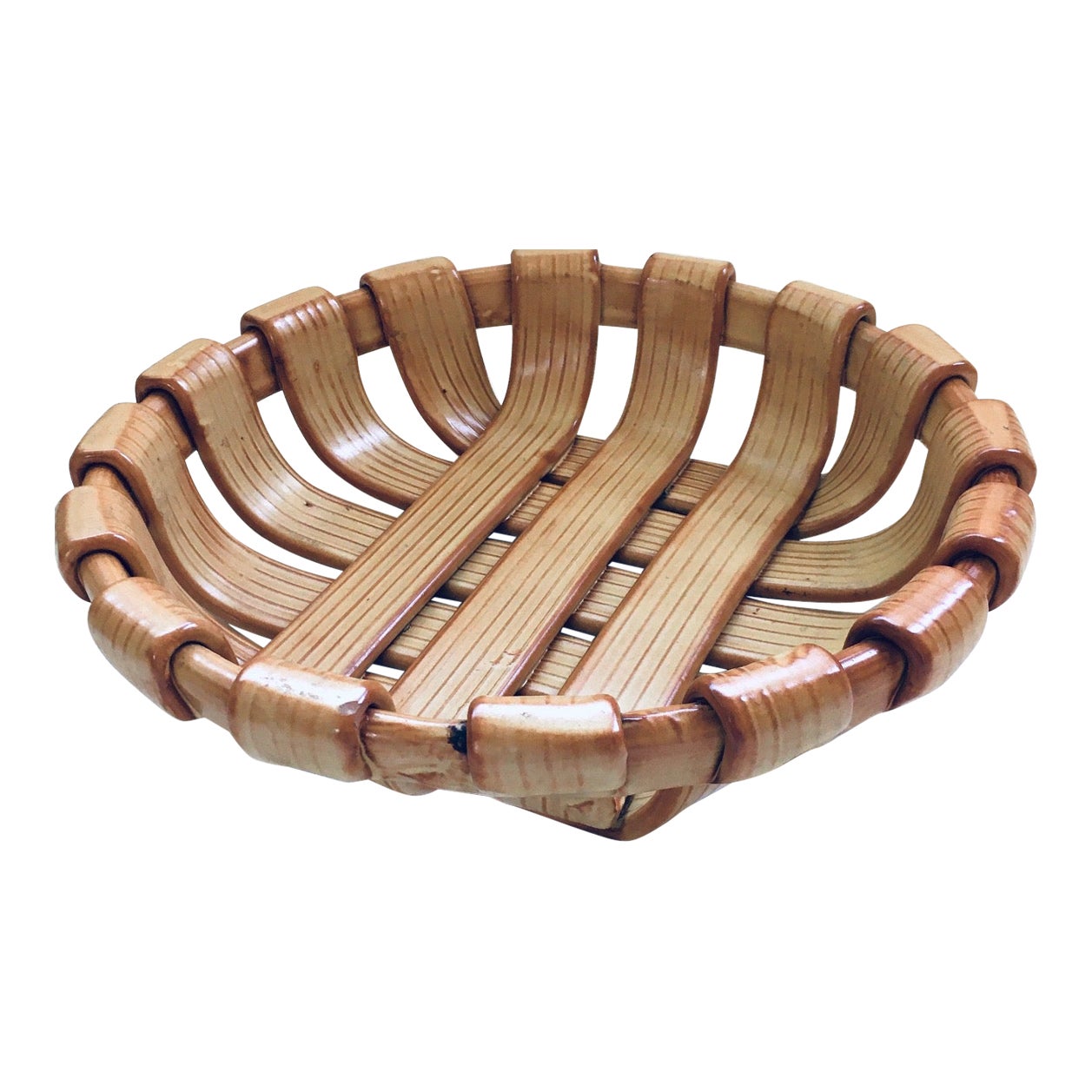 Vintage Art Studio Ceramics Braided Bowl, Italy 1960's
