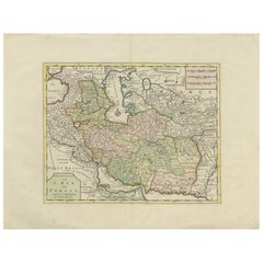 Map of the Persian Empire circa 1750 by Tirion – Hand-Colored Dutch Map