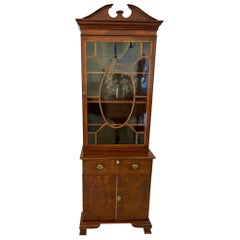 Outstanding Quality Antique Victorian Mahogany Inlaid Bookcase