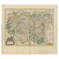 Original Antique Map of Trier and Luxembourg by Joan Blaeu, Amsterdam circa 1640