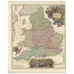 Rare 1690 Map of England by Nicolaes Visscher II – Heptarchy Depicted