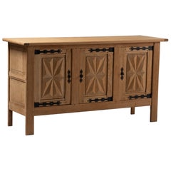 French Oak Sideboard with Starburst Carving