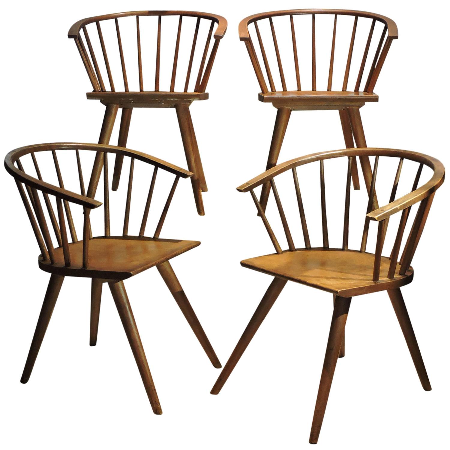 Modernist Windsor Chairs By Russel Wright For Conant Ball At 1stdibs