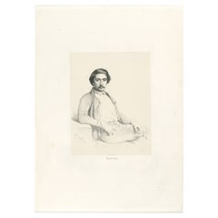 Retrato de Thomas Couture - Litografía francesa del siglo XIX de Le Gout-Gérard