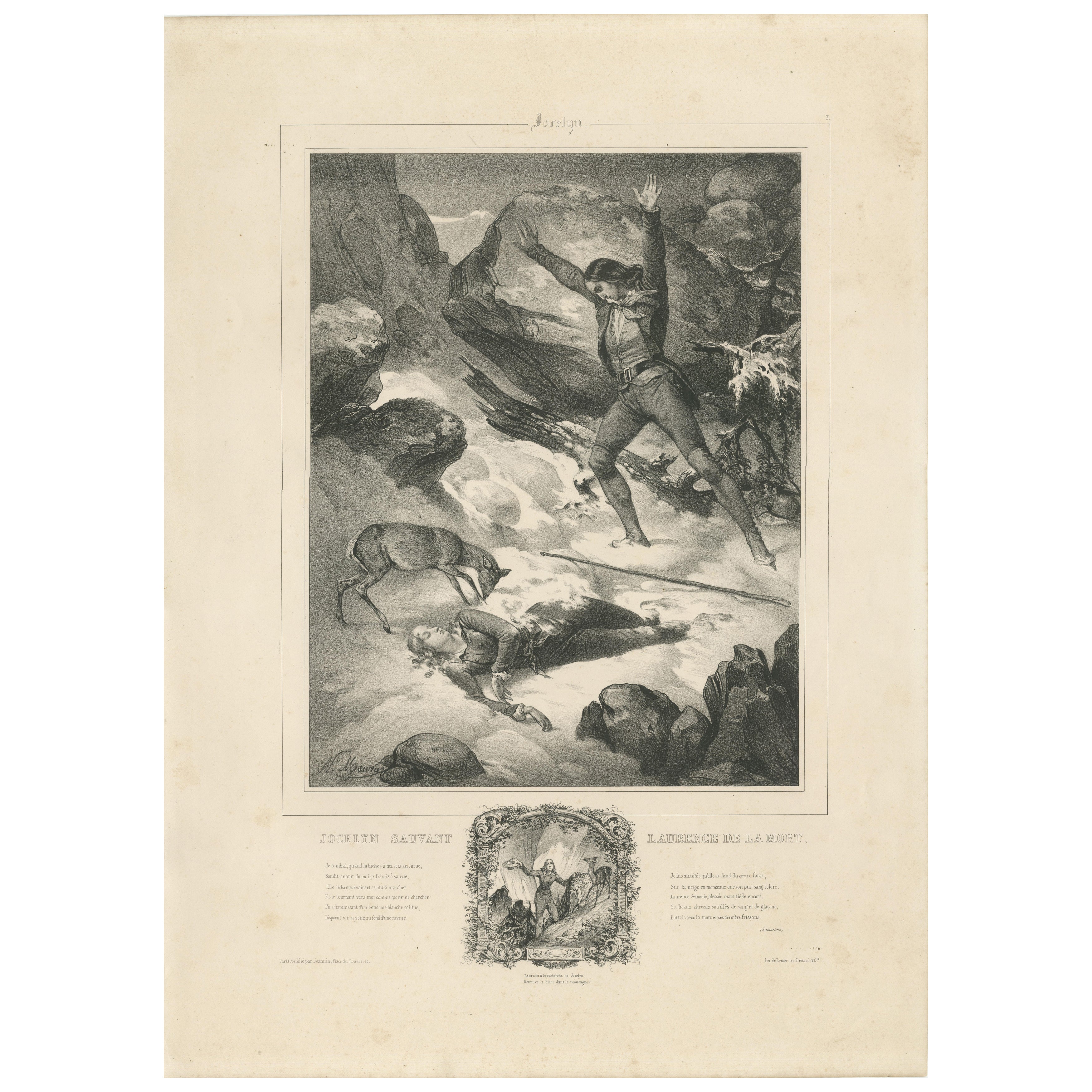 Romantic Era Lithograph – Jocelyn Sauvant Laurence de la Mort, c.1840