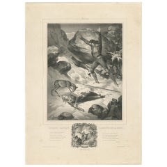 Litografía de la Época Romántica - Jocelyn Sauvant Laurence de la Mort, c.1840