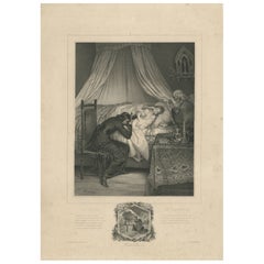 La Mort de Laurence - Litografía romántica de Jocelyn de Lamartine, hacia 1840