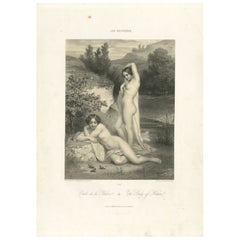 Les Sylphides - Litografía Desnudo Romántico, Étude de la Nature, París circa 1840