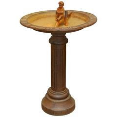 Vintage Cast Iron Sundial Birdbath