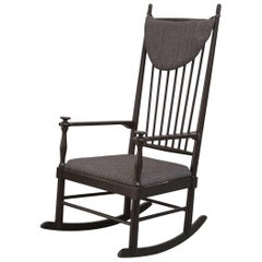 Tapiovaara Style High Back Rocking Chair
