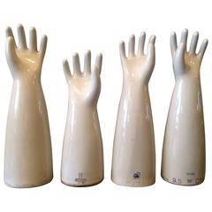 Vintage Large Industrial Mid-Century Porcelain Glove Molds