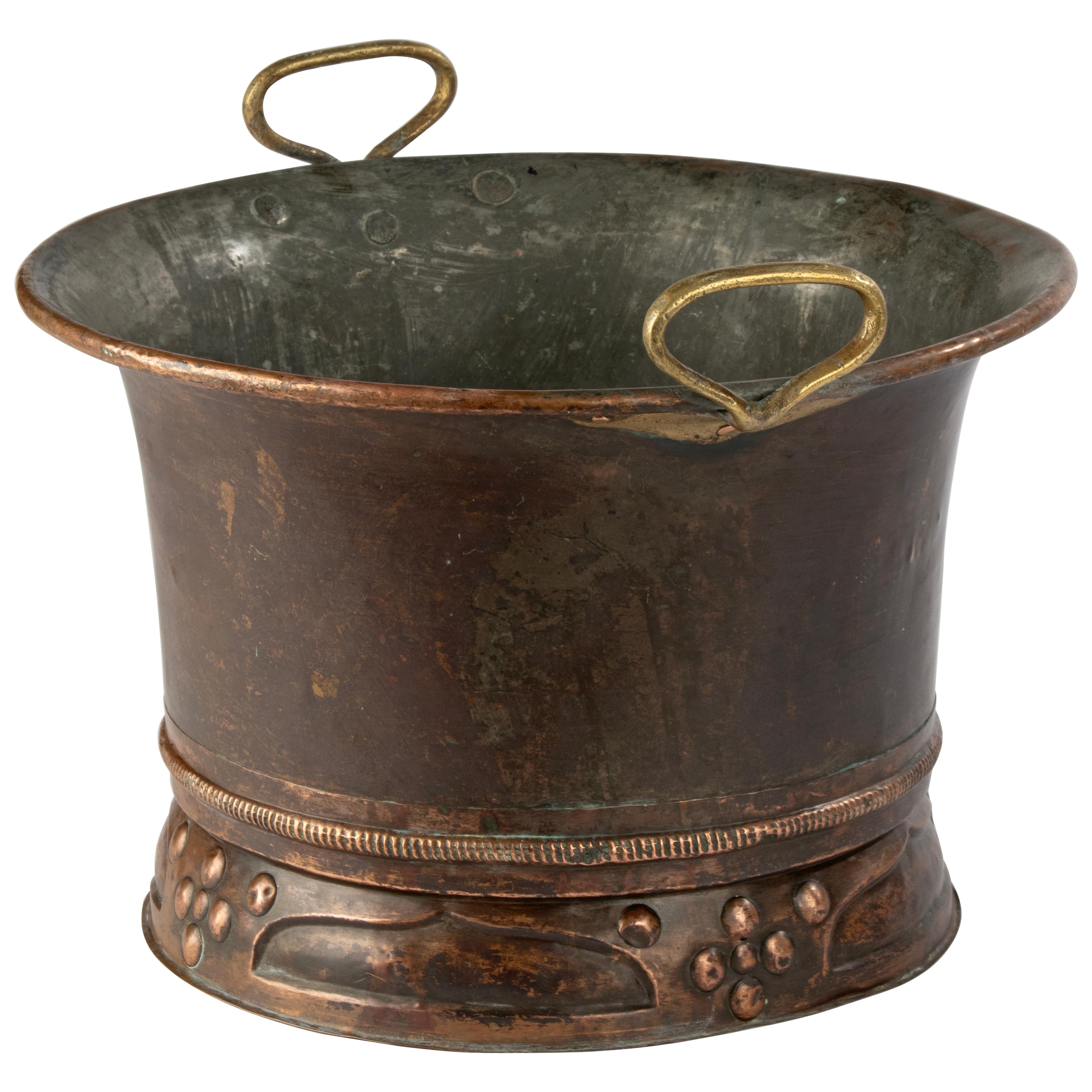 Large Early 20th Century Champagne Bottle Bucket - Arts & Crafts - Copper