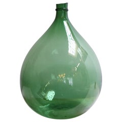 Antique Italian Emerald Green Blown Glass Teardrop-Form Demijohn Carboy