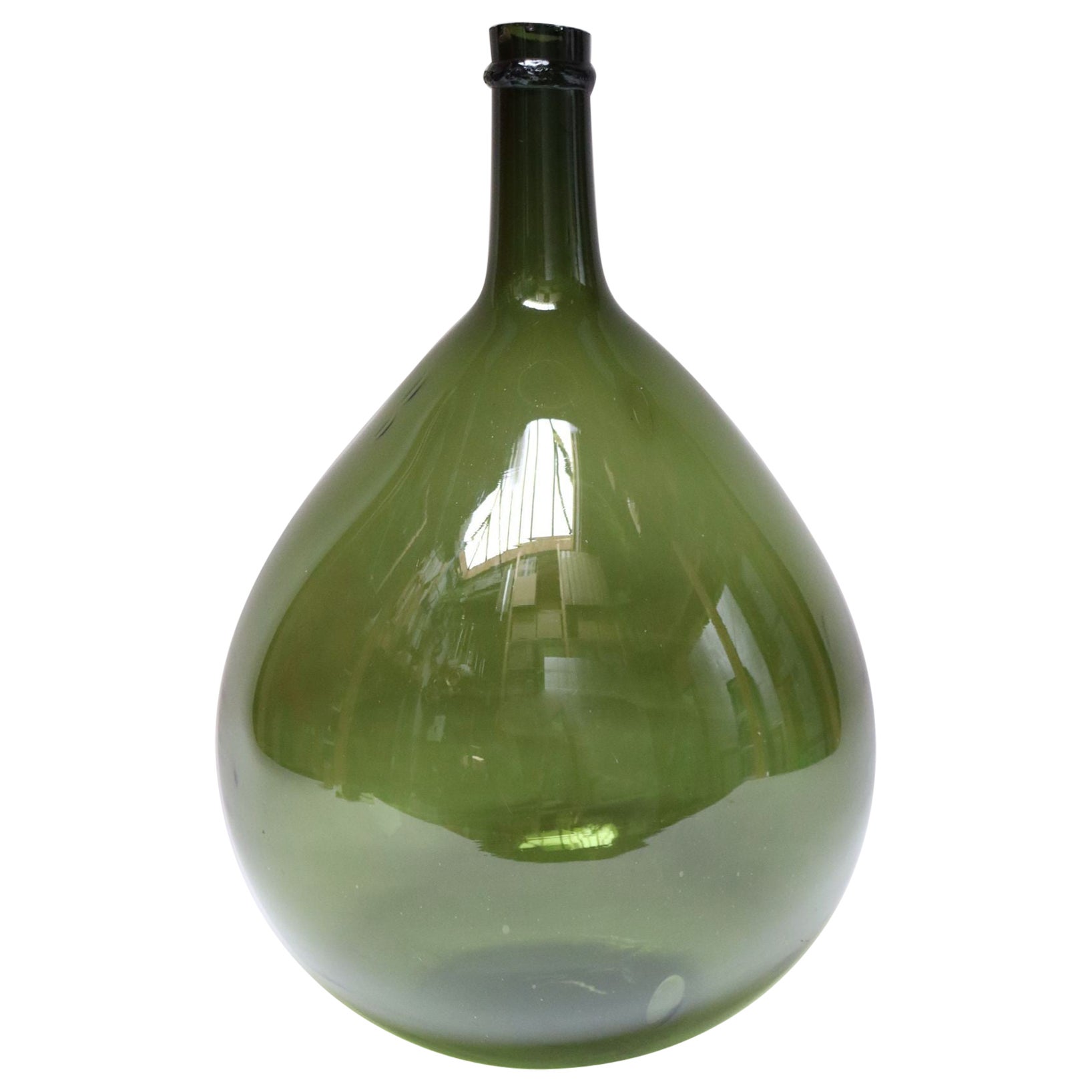 Vintage Italian Glass Blown Bulbous Form Demijohn Carboy