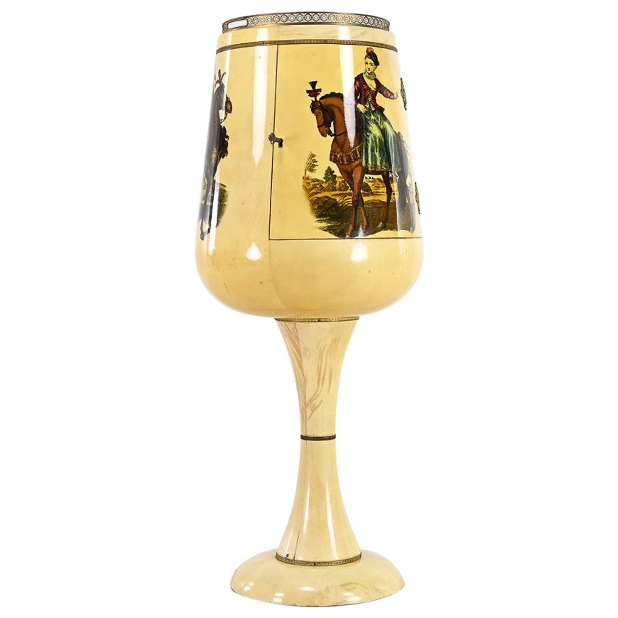 Aldo Tura, Calice Dry Bar in Lacquered Goatskin. Italy, C.1950 For Sale