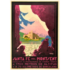 Original Vintage Travel Poster Santa Fe Del Montseny Spain Josep Morell Espana