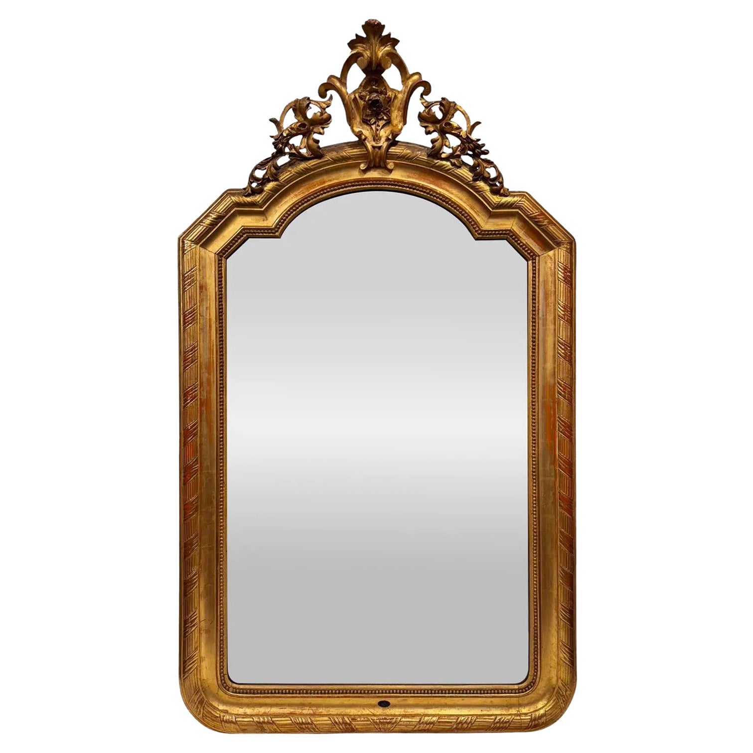 19th Century Louis Philippe Mirror With Crest For Sale
