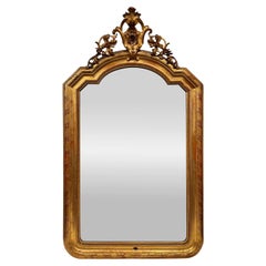 Antique 19th Century Louis Philippe Mirror With Crest
