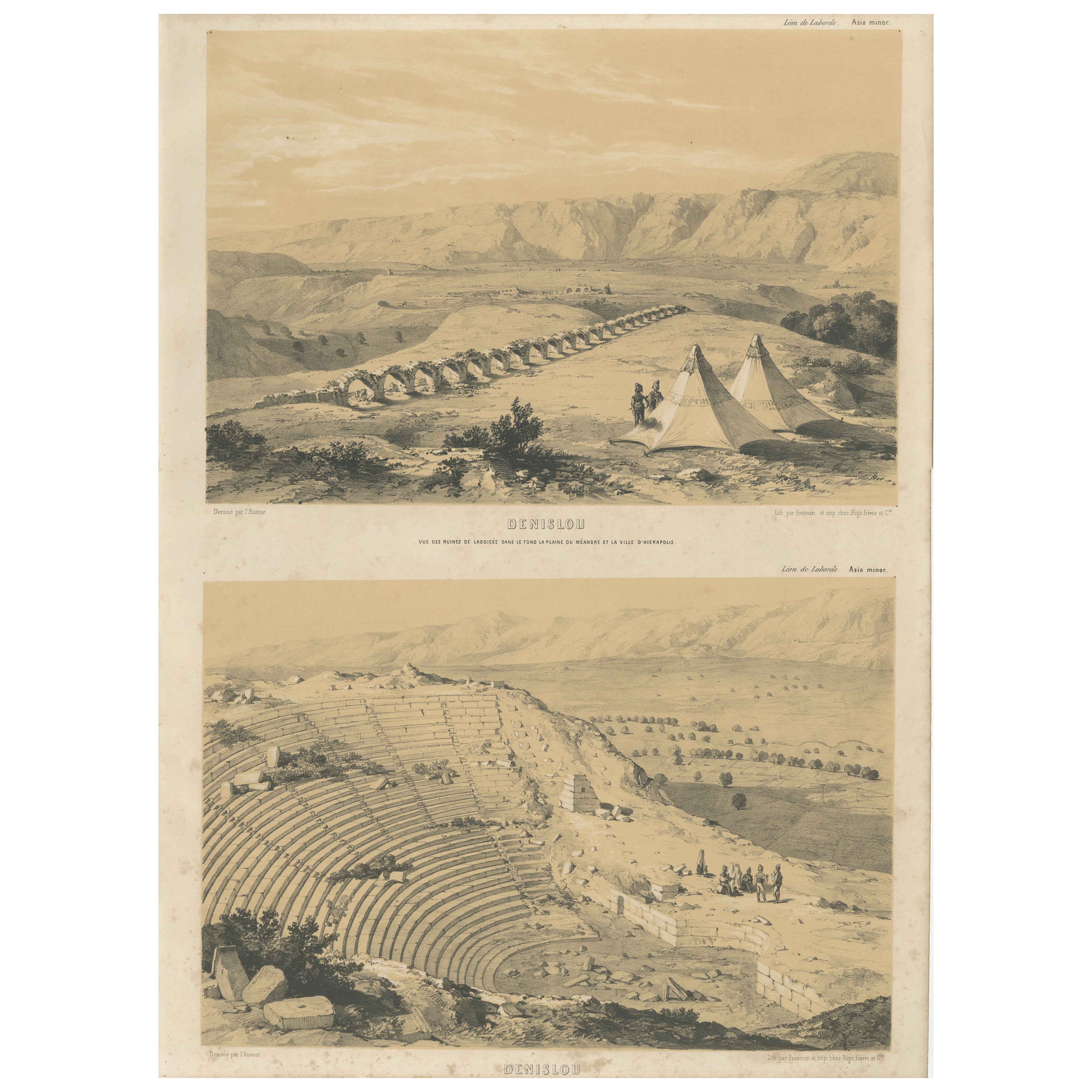 Denislou - Vues des ruines de Laodicée et du théâtre, Asie Mineure par Laborde