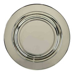Assiette de service vintage en métal argenté, 1970