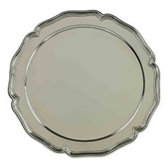 Assiette de service vintage en métal argenté, 1970