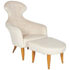 "Big Eva" Lounge Chair and Ottoman by Kerstin Hörlin-Holmquist