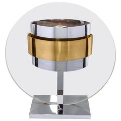 Pierre Cardin Lucite, Brass and Chrome Table Lamp, France, 1970s 6