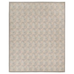 Rug & Kilim's Scandinavian Style Kilim in gray, Beige, White Patterns