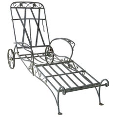 1940s Salterini Wrought Iron Chaise Lounge
