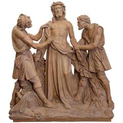 Large 19th Century French Terracotta Sculpture of Christ before Crucifixion 3