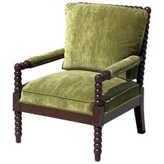 Vintage Green Bobbin Arm Chair