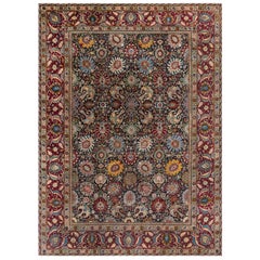 Doris Leslie Blau Antique Persian Tabriz Floral Rug Size Adjusted