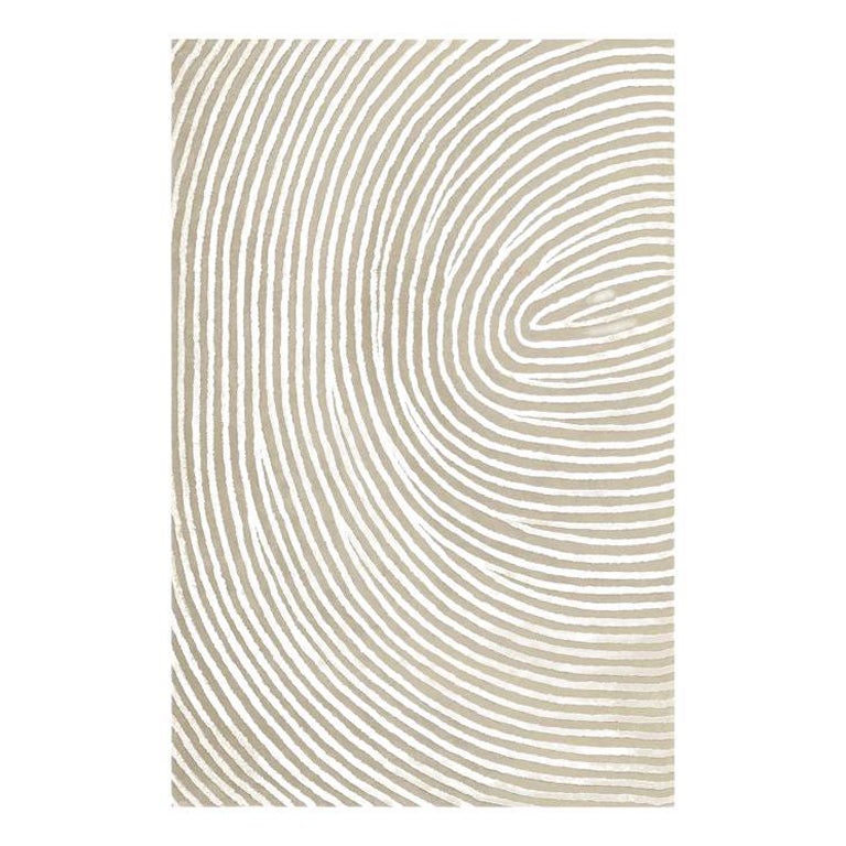 Murano Swirl Rectangular White Rug For Sale