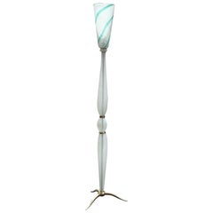 Venini Carlo Scarpa " Filigrana " Lampadaire Murano Verre Laiton 1930 Italie