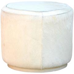 Hide Covered Cylinder Ottoman Stool 6