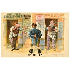 Original Antique General Election Propaganda Poster Which? Tom Merry 1900