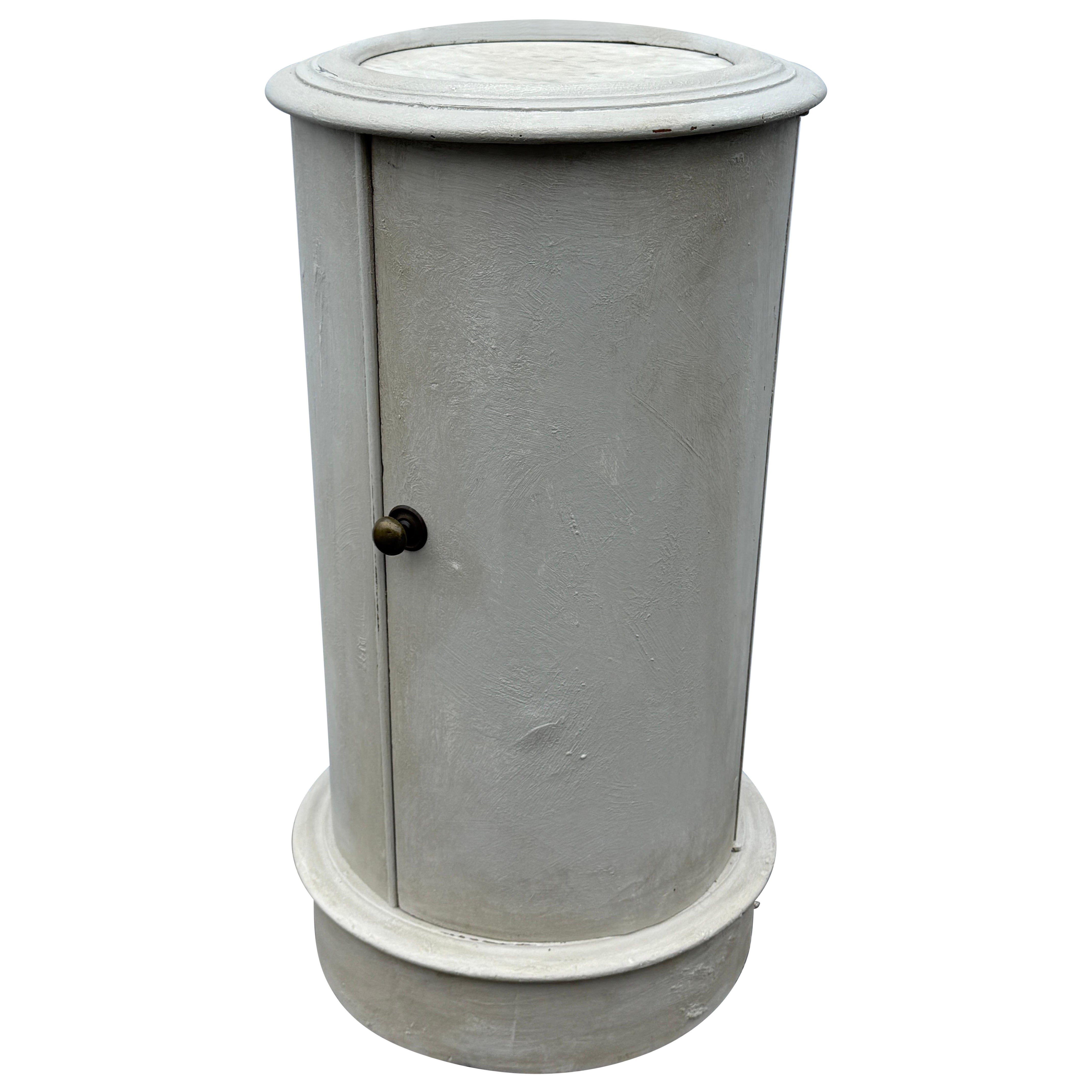19th Century Painted Wood and Marble Pedestal Stand Gustavian Style For Sale