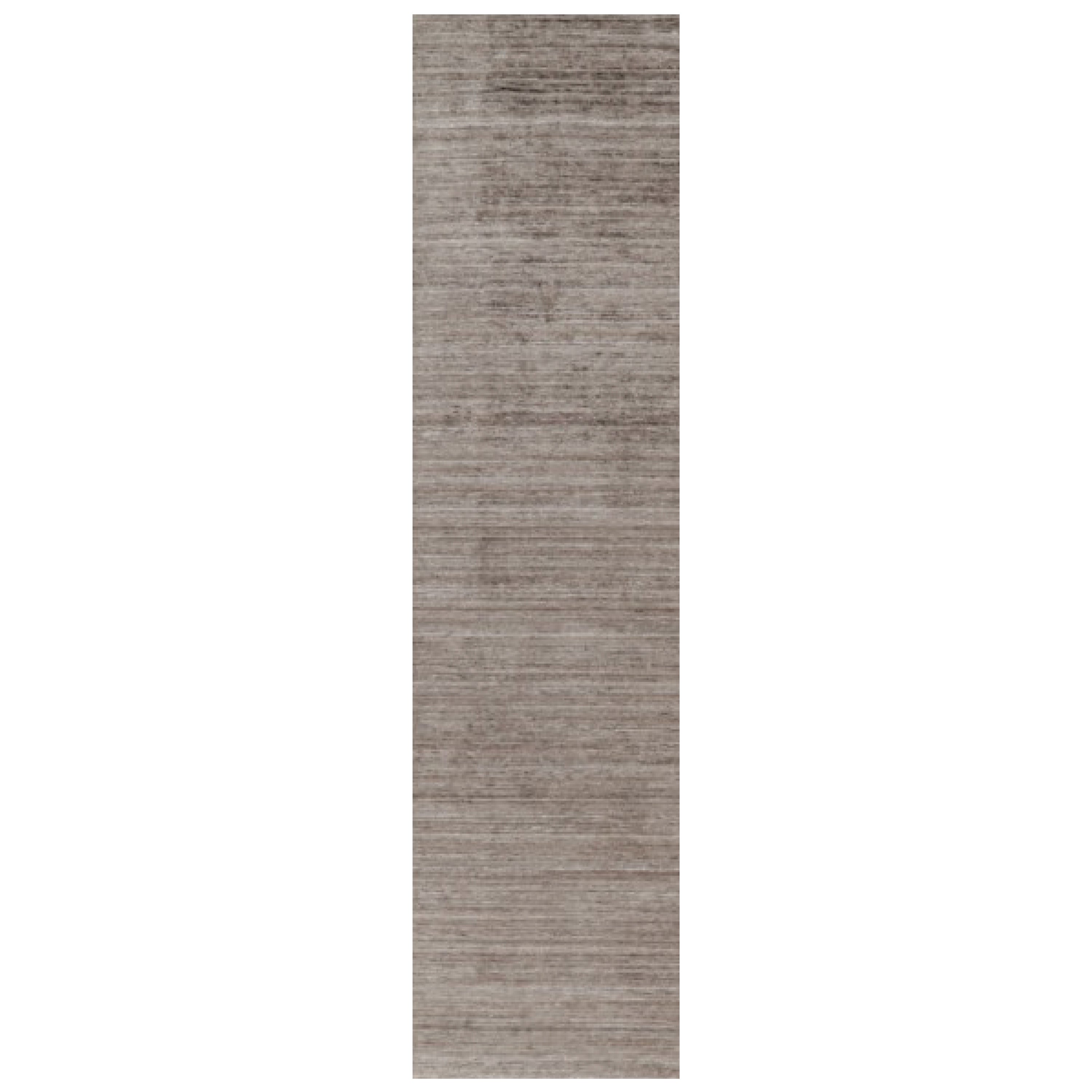 Tapis texturé surdimensionné de Rug & Kilim dans des tons beige-brun unis et des rayures