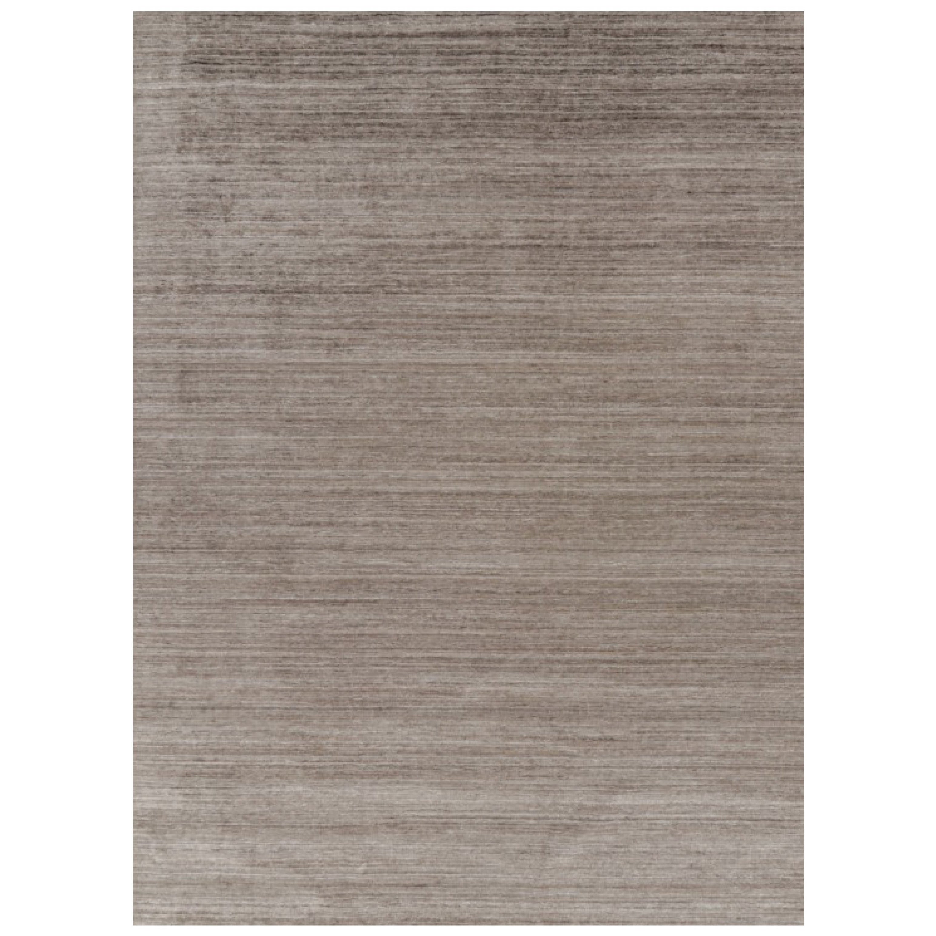 Tapis texturé surdimensionné de Rug & Kilim dans des tons beige-brun unis et des rayures
