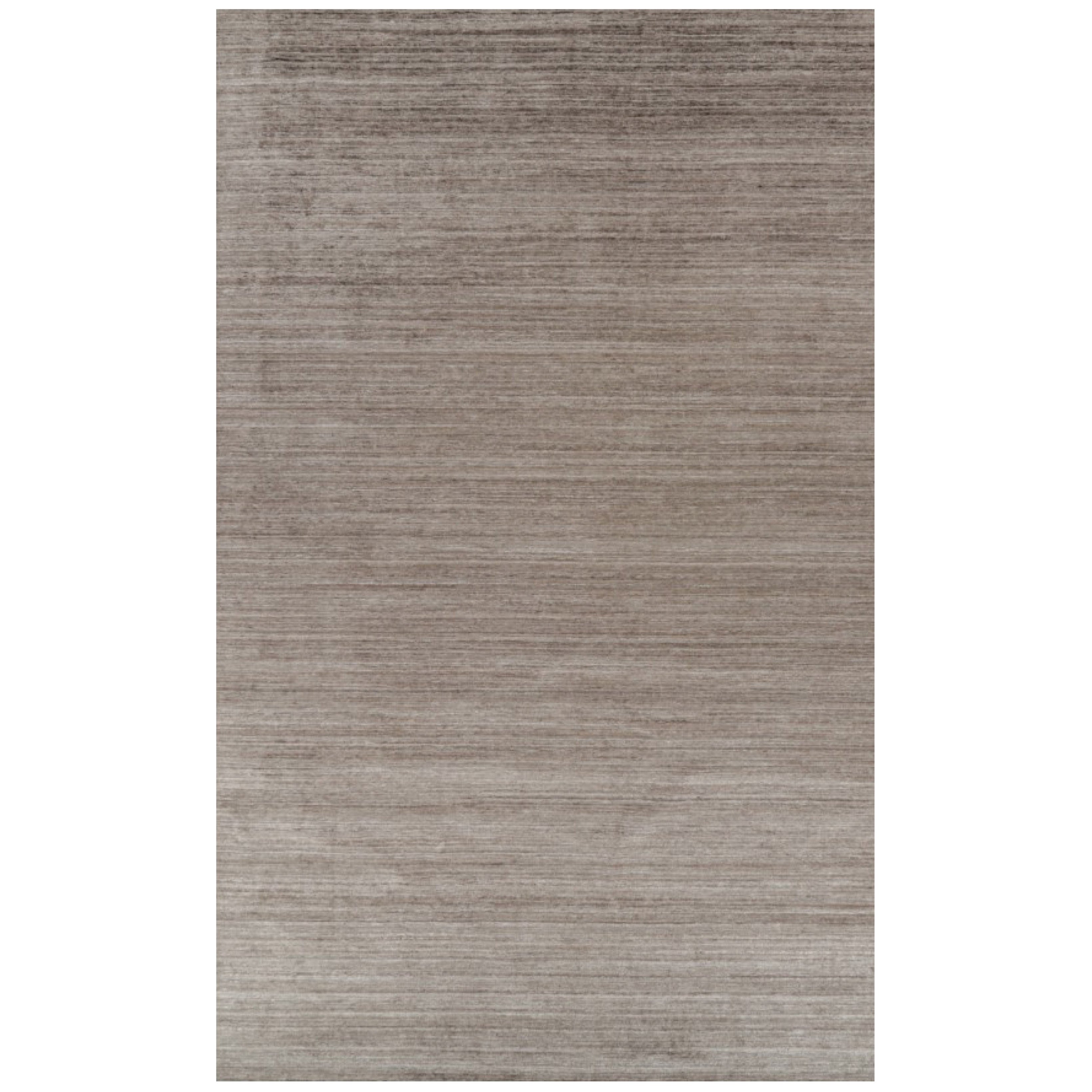 Tapis texturé surdimensionné de Rug & Kilim dans des tons beige-brun unis et des rayures