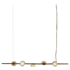 Oslo II Pendant Lamp with White Quartz And Hand-Blown Glass Details by Aver