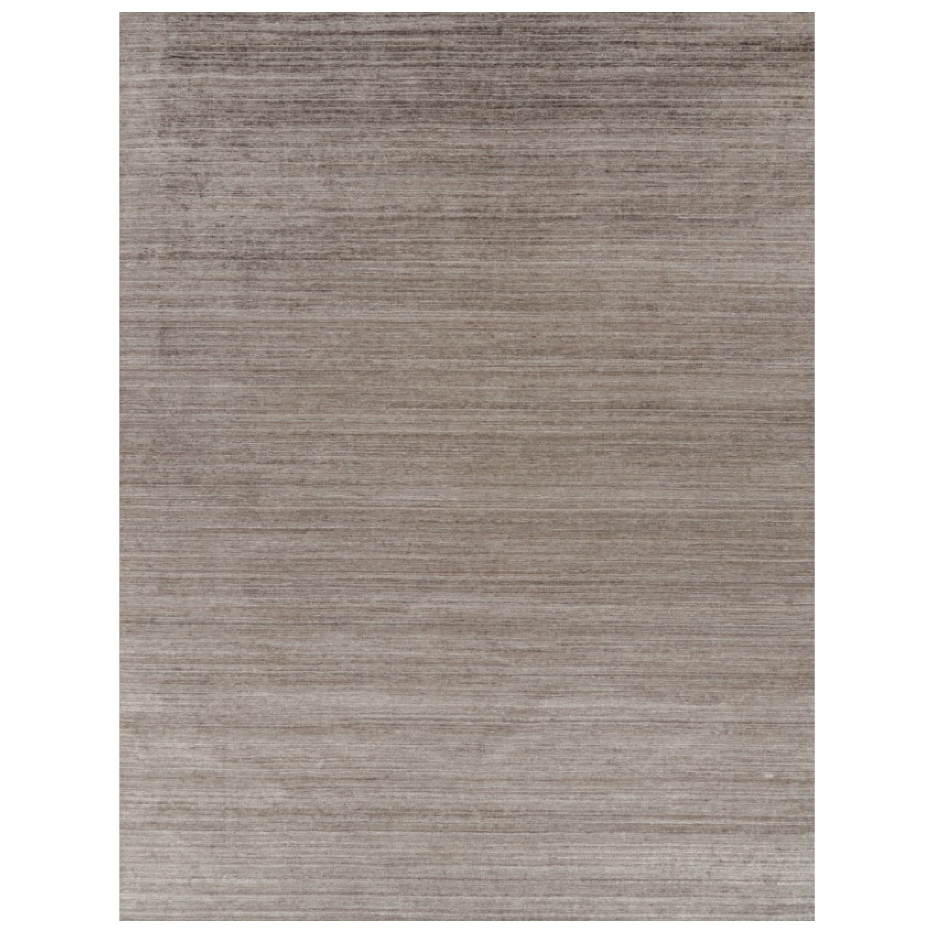 Tapis texturé surdimensionné de Rug & Kilim dans des tons beige-brun unis et des rayures