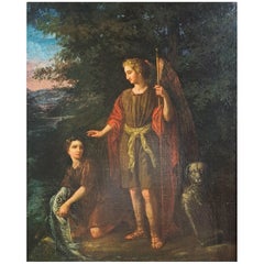 Il pescatore Tobia e l'angelo Raphael - Scuola francese, fine del XVII secolo