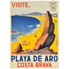 Original Vintage By Reiseplakat Platja d'Aro Playa De Aro Costa Brava Spanien Buch