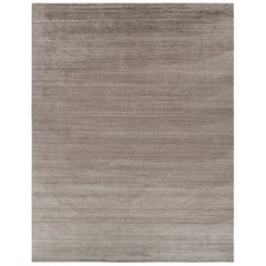 Rug & Kilim’s Oversized Textural Rug In Solid Beige-Brown Tones and Striae