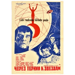 Original Vintage Soviet Union Movie Poster Humanoid Woman SciFi USSR Space