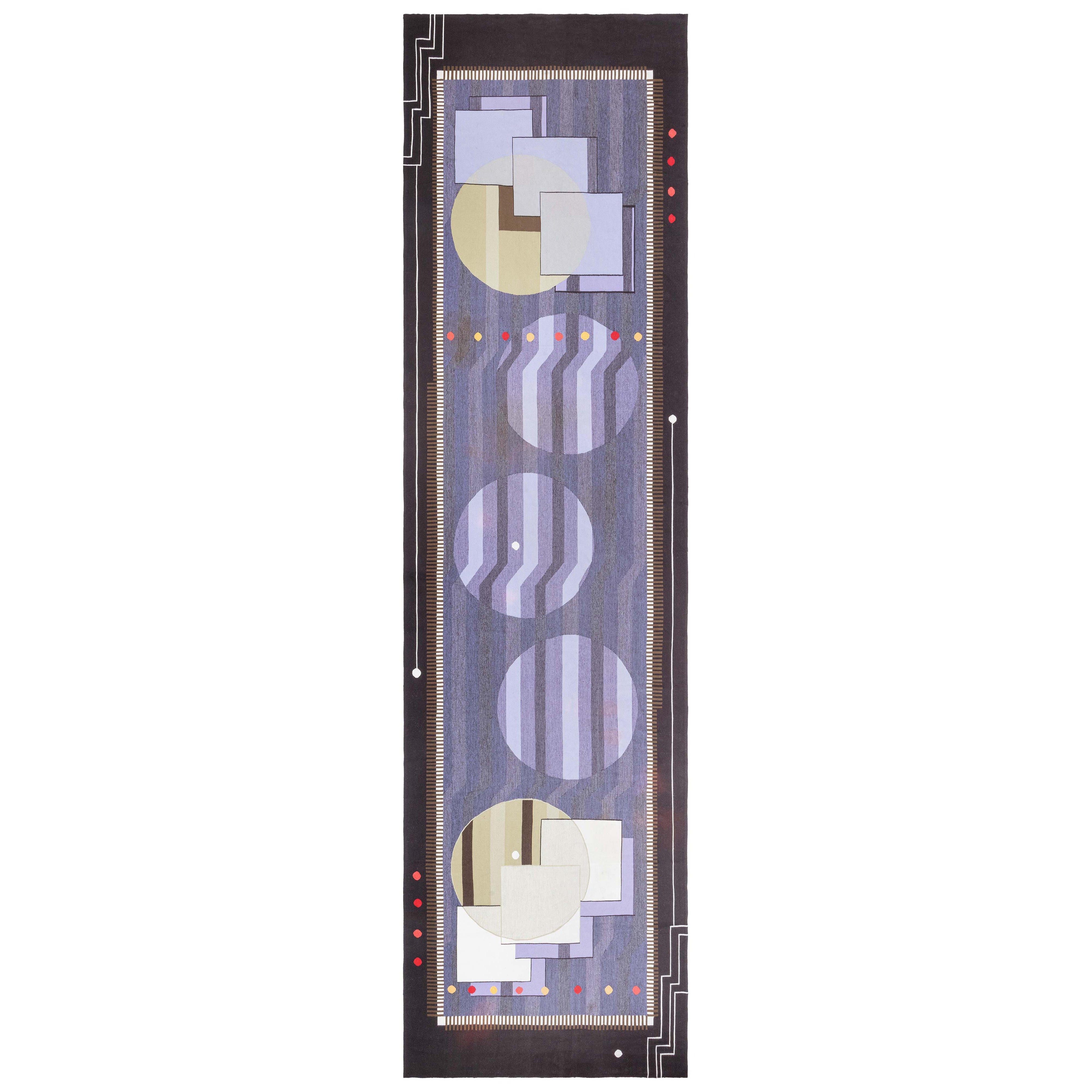 Tapis de couloir tissé plat inspiré par Frank Lloyd Wright en vente