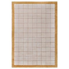 Tappeto in seta fatto a mano dal design moderno a scacchi di Doris Leslie Blau