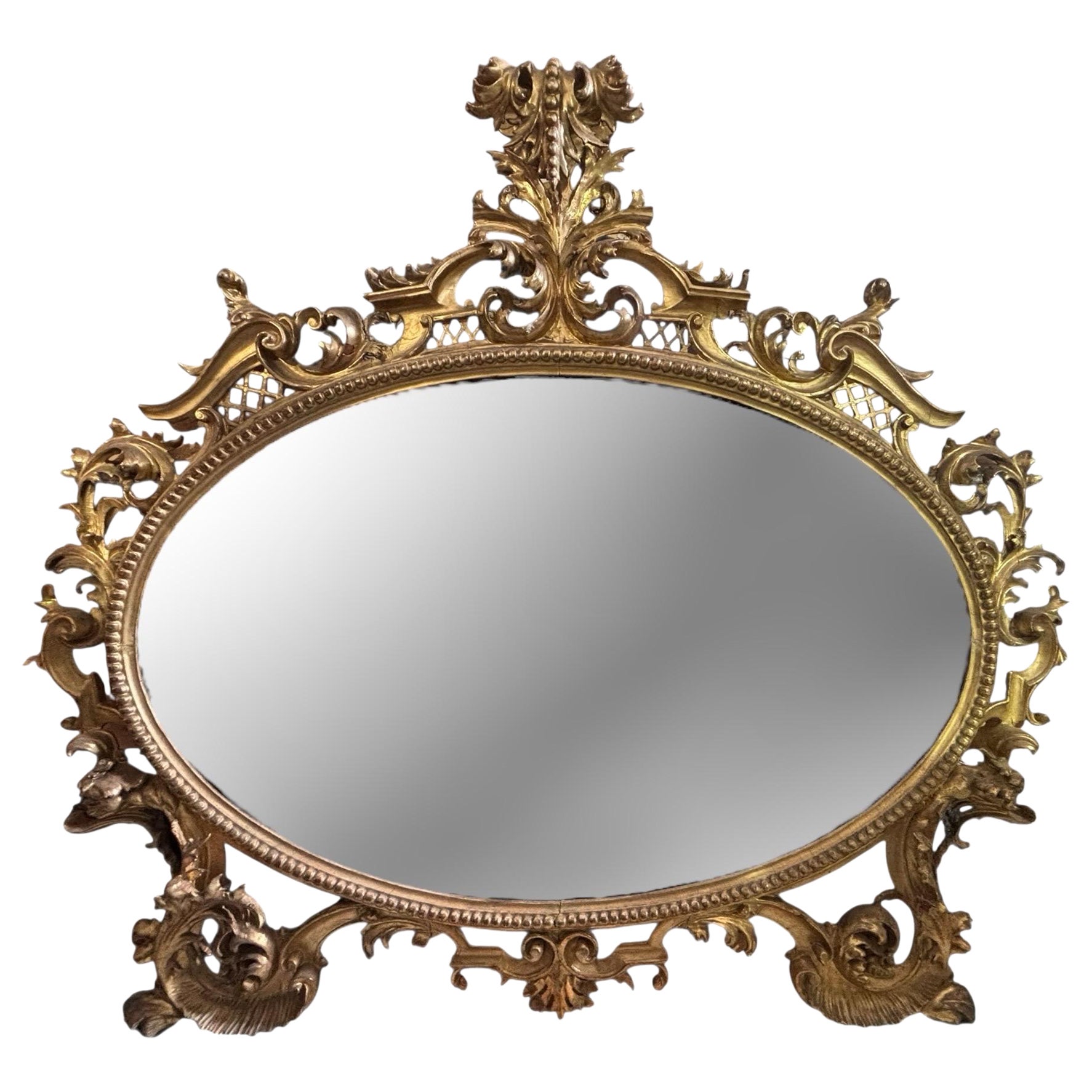 Monumental 19thC Italian Giltwood Mirror